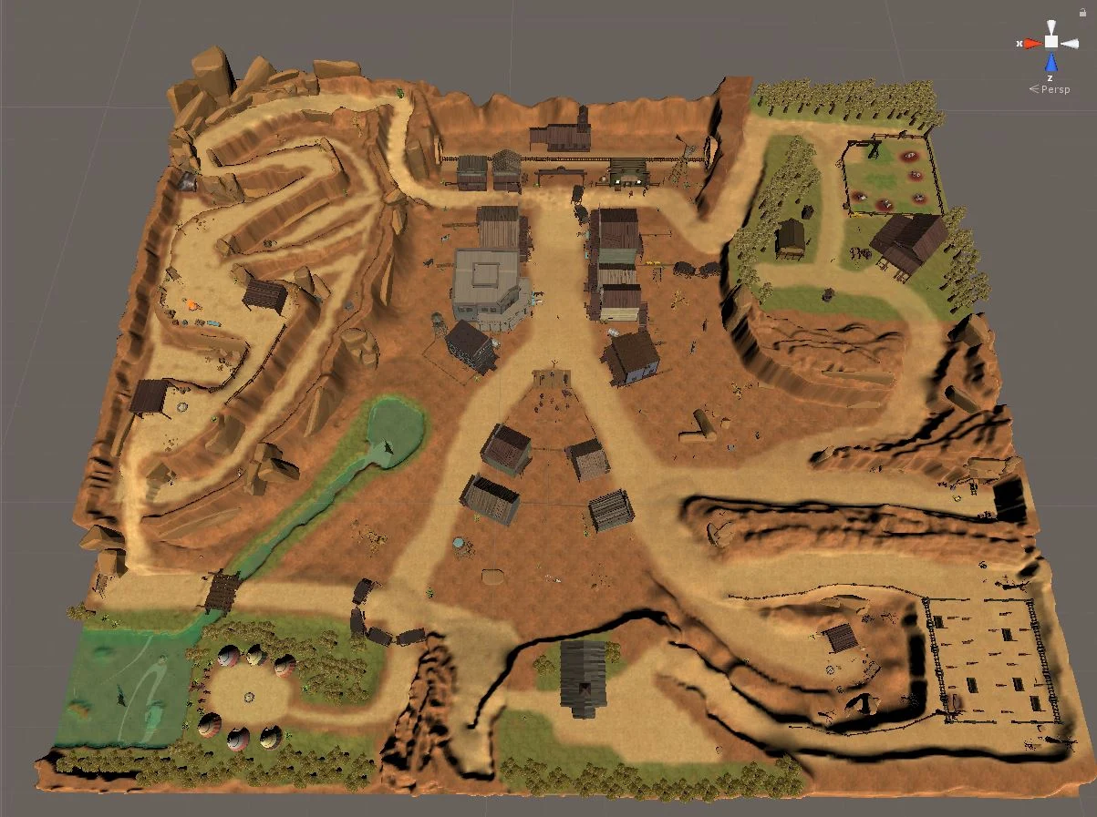 Top-down world layout for There's a Snake in My Boot